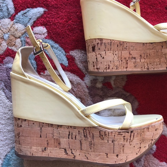 PRADA Patent Leather Cork Wedge Sandal Authentic - Picture 12 of 15